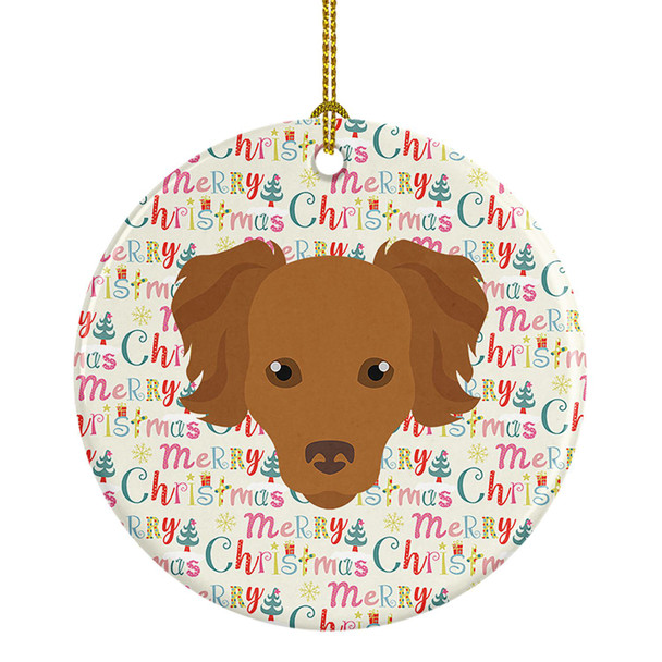 Persian Chihuahua Merry Christmas Ceramic Ornament product image at NuMercy