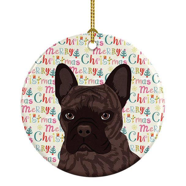 French Bulldog Brindle #1 Christmas Ceramic Ornament product image at NuMercy