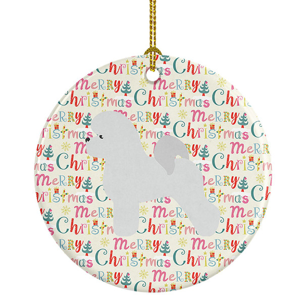 Bichon Frise Merry Christmas Ceramic Ornament WDK1892 product image at NuMercy