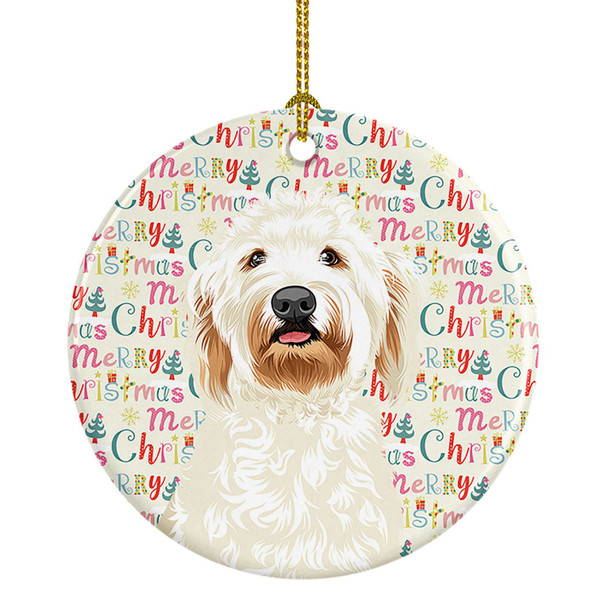 Doodle Cream #6 Christmas Ceramic Ornament product image at NuMercy
