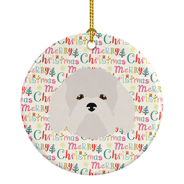 Coton de Tulear Merry Christmas Ceramic Ornament product image at NuMercy
