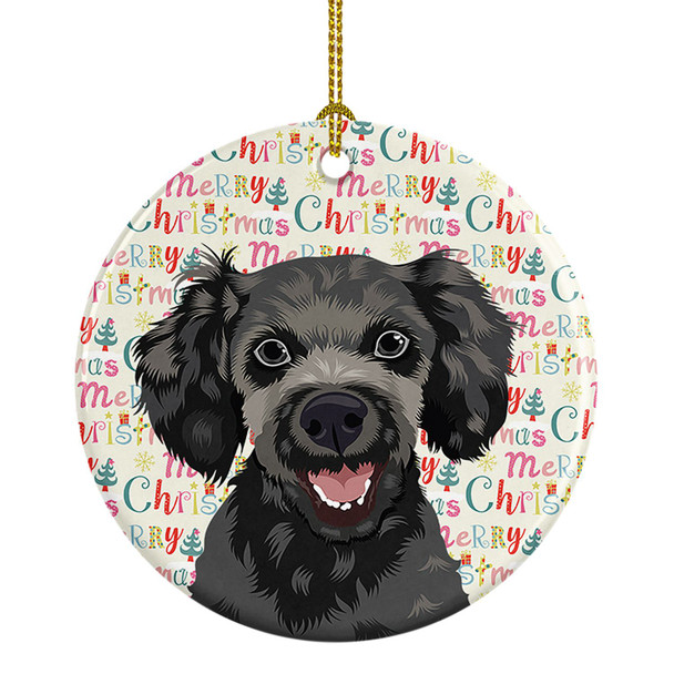Poodle Toy Grey Christmas Ceramic Ornament product image at NuMercy