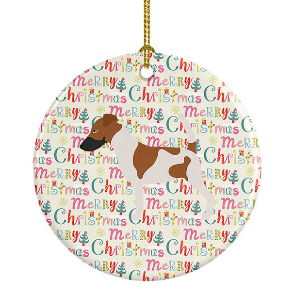 Smooth Fox Terrier Merry Christmas Ceramic Ornament product image at NuMercy