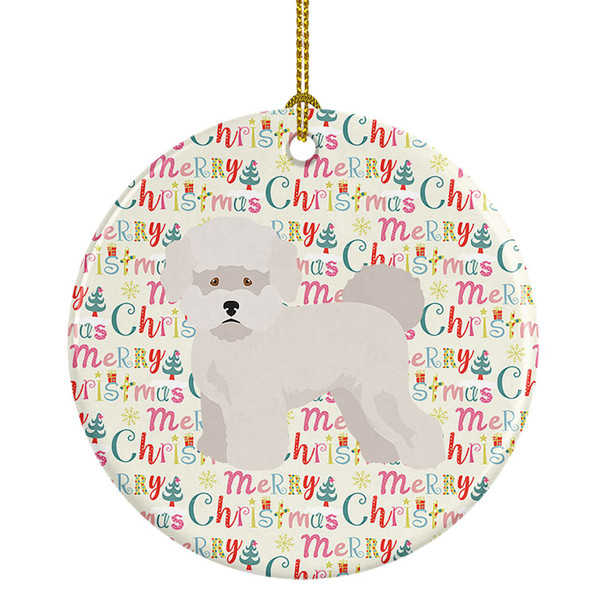 Bichon Frise #2 Merry Christmas Ceramic Ornament product image at NuMercy