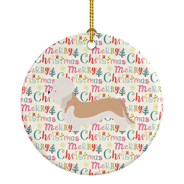Dandie Dinmont Terrier Merry Christmas Ceramic Ornament product image at NuMercy