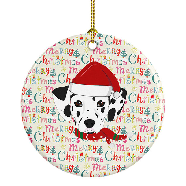 Dalmatian Merry Christmas Ceramic Ornament WDK1460 product image at NuMercy
