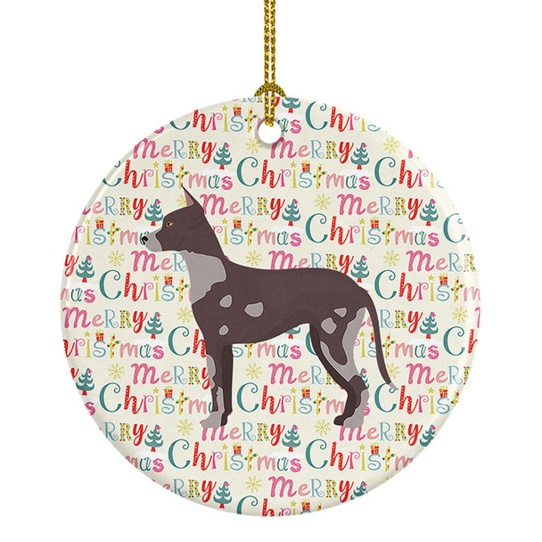Peruvian Hairless Dog Merry Christmas Ceramic Ornament WDK1756 product image at NuMercy