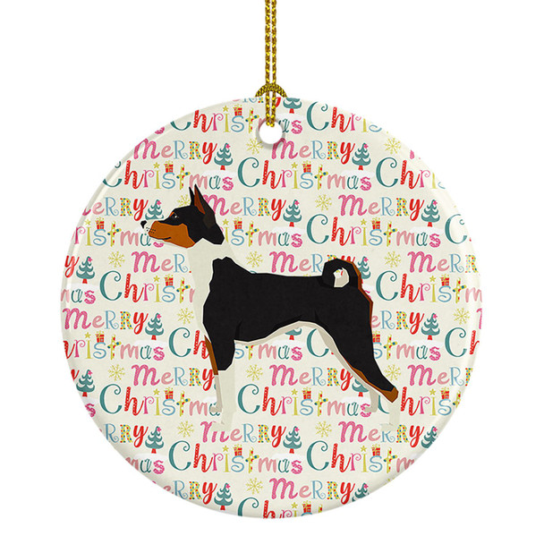 Basenji Merry Christmas Ceramic Ornament WDK1933 product image at NuMercy
