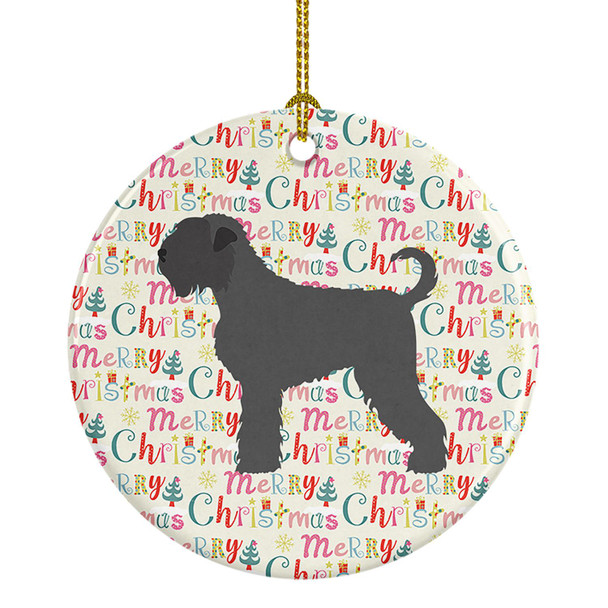Black Russian Terrier Merry Christmas Ceramic Ornament product image at NuMercy