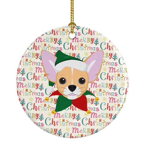 Chihuahua Merry Christmas Ceramic Ornament WDK1455 product image at NuMercy