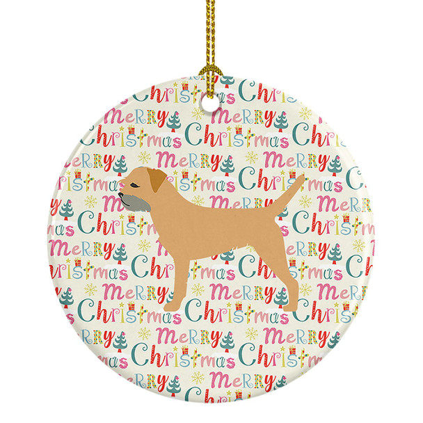 Border Terrier Merry Christmas Ceramic Ornament WDK1836 product image at NuMercy
