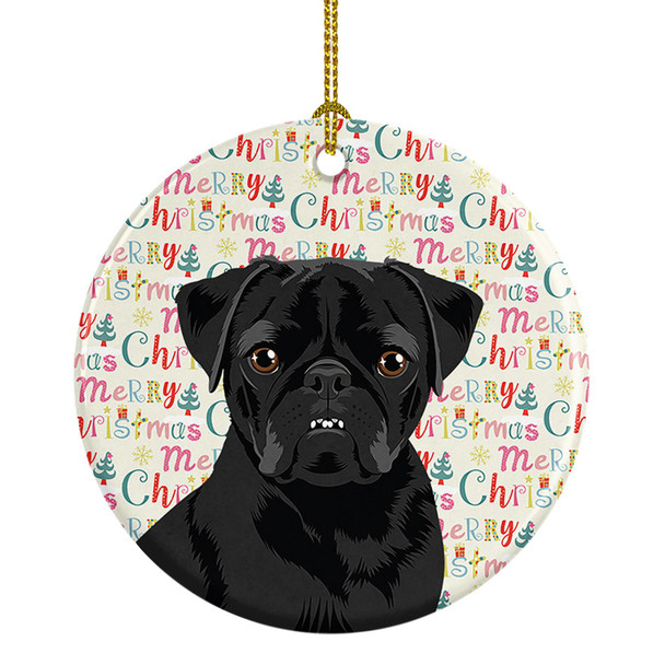 Pug Black #2 Christmas Ceramic Ornament product image at NuMercy