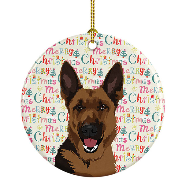 German Shepherd Black and Tan #2 Christmas Ceramic Ornament product image at NuMercy