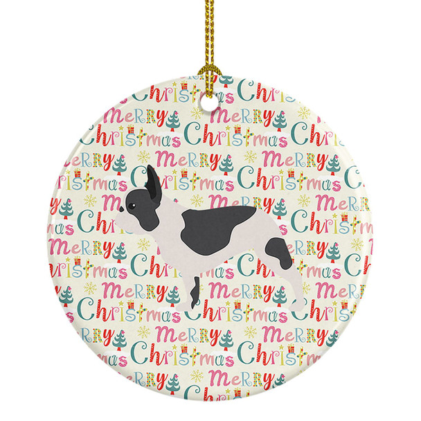 French Bulldog Merry Christmas Ceramic Ornament WDK1888 product image at NuMercy