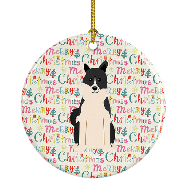 Merry Christmas Russo-European Laika Spitz Ceramic Ornament product image at NuMercy