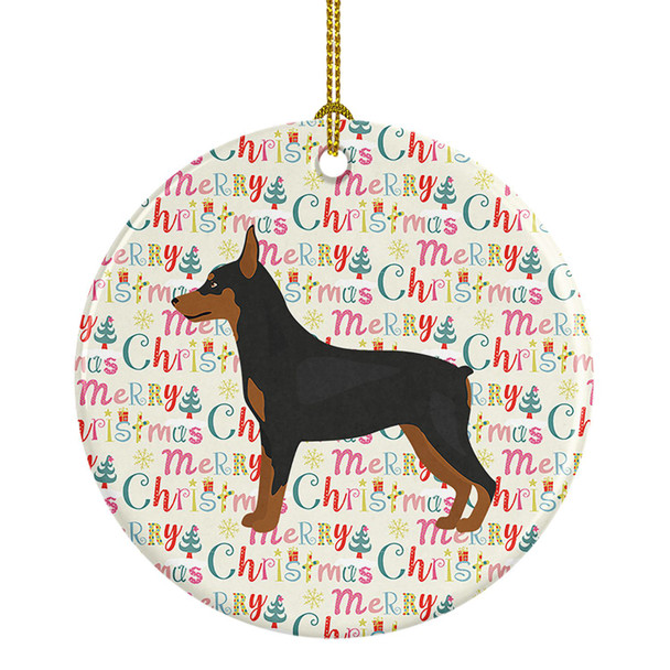 Miniature Pinscher Merry Christmas Ceramic Ornament WDK1750 product image at NuMercy