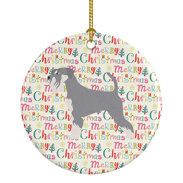 Schnauzer Merry Christmas Ceramic Ornament WDK2067 product image at NuMercy