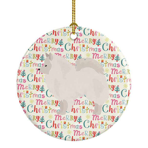 German Spitz #1 Merry Christmas Ceramic Ornament product image at NuMercy