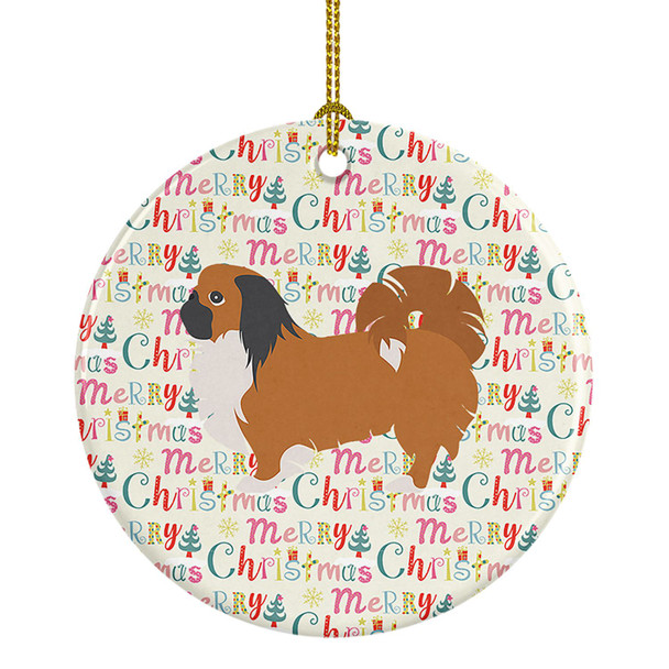 Pekingese Merry Christmas Ceramic Ornament WDK1885 product image at NuMercy