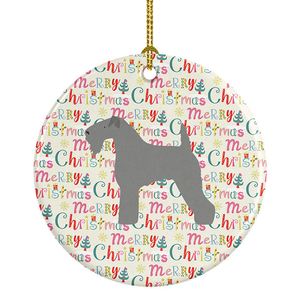 Kerry Blue Terrier Merry Christmas Ceramic Ornament product image at NuMercy