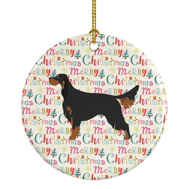 Gordon Setter Merry Christmas Ceramic Ornament product image at NuMercy