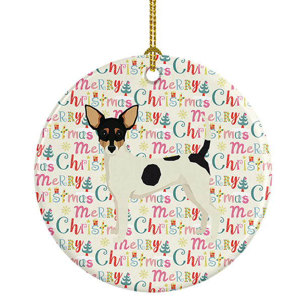Toy Fox Terrier Merry Christmas Ceramic Ornament WDK1983 product image at NuMercy