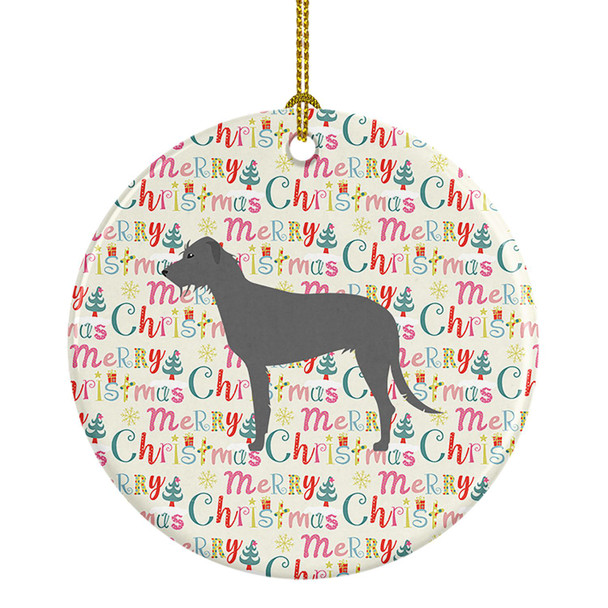 Irish Wolfhound Merry Christmas Ceramic Ornament WDK1850 product image at NuMercy