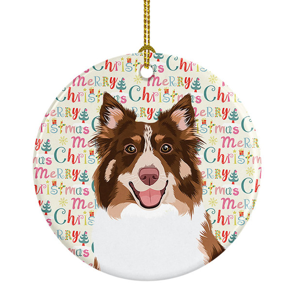 Australian Shepherd Red Tricolor #2 Christmas Ceramic Ornament product image at NuMercy