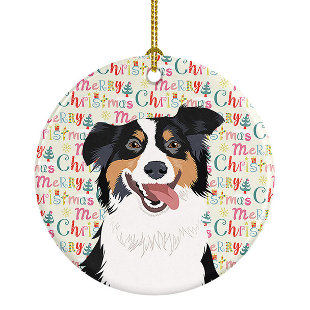 Australian Shepherd Black Tricolor #2 Christmas Ceramic Ornament product image at NuMercy