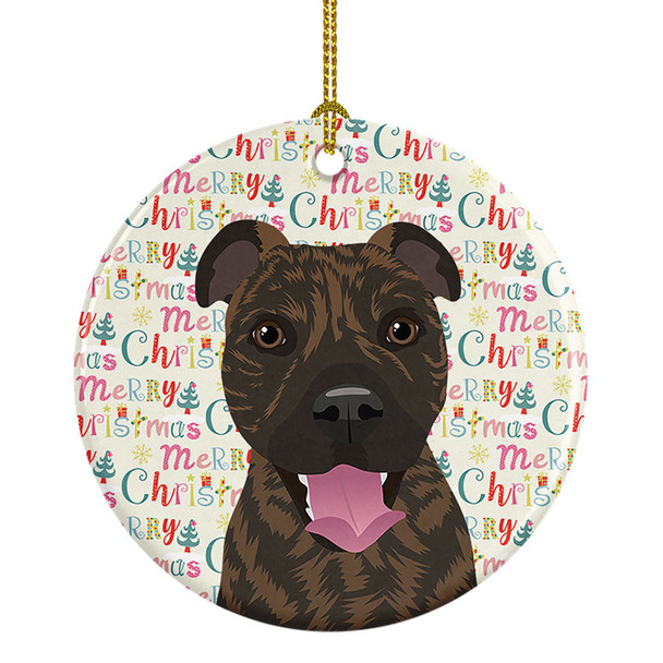 Pit Bull Brindle #1 Christmas Ceramic Ornament product image at NuMercy