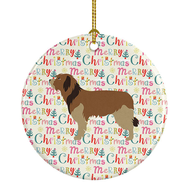 Catalan Sheepdog Merry Christmas Ceramic Ornament product image at NuMercy