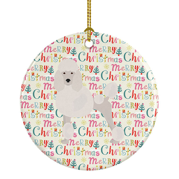 Poodle Merry Christmas Ceramic Ornament WDK1759 product image at NuMercy