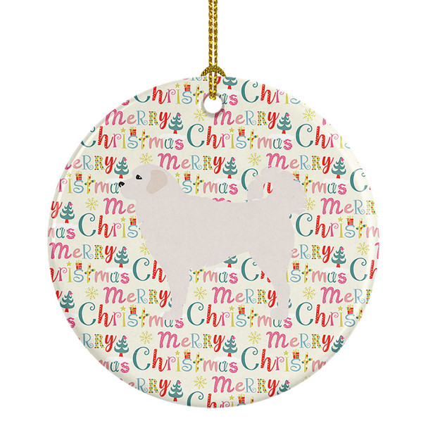 Polish Tatra Sheepdog Merry Christmas Ceramic Ornament product image at NuMercy