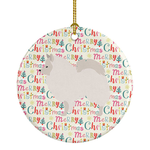 German Spitz Merry Christmas Ceramic Ornament WDK2034 product image at NuMercy