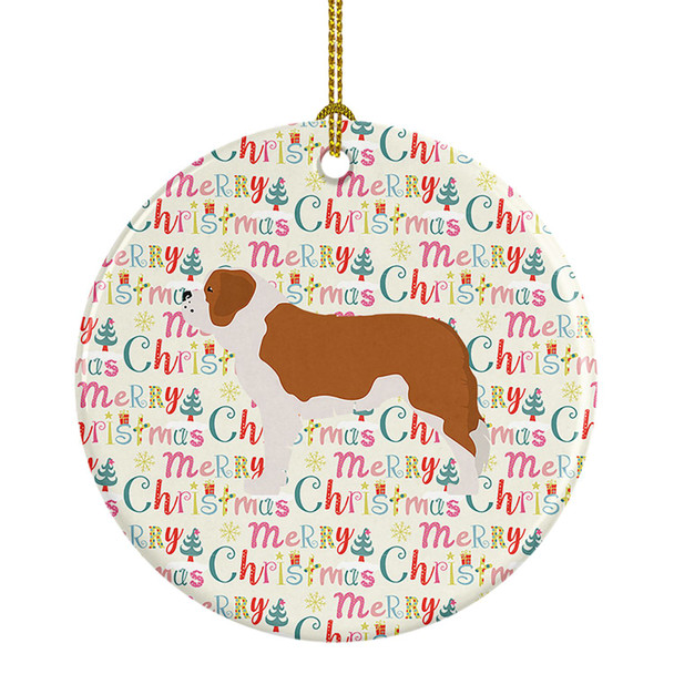 Saint Bernard Merry Christmas Ceramic Ornament WDK1923 product image at NuMercy