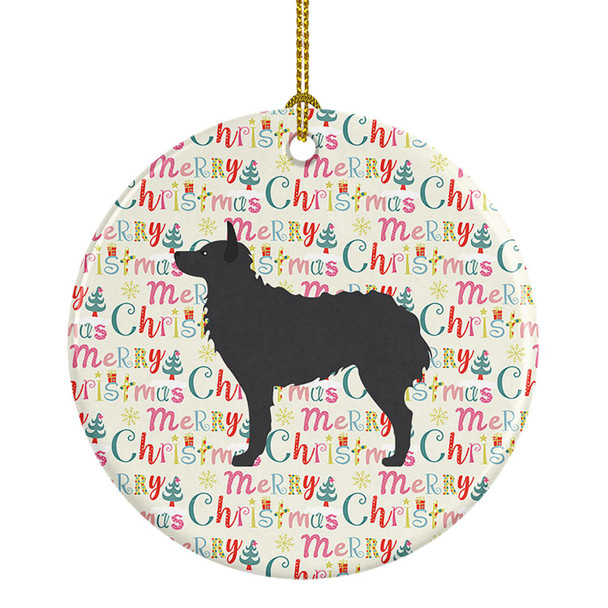 Croatian Sheepdog Merry Christmas Ceramic Ornament product image at NuMercy