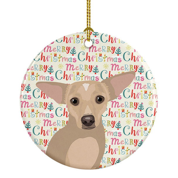 Chihuahua Silver Christmas Ceramic Ornament product image at NuMercy