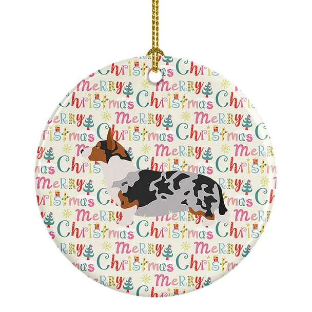 Welsh Corgi Cardigan Merry Christmas Ceramic Ornament product image at NuMercy