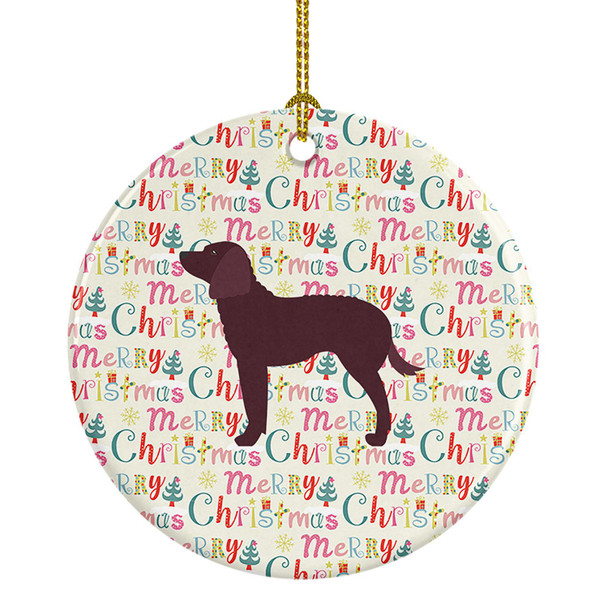 American Water Spaniel Merry Christmas Ceramic Ornament product image at NuMercy