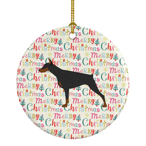 Doberman Pinscher Merry Christmas Ceramic Ornament WDK1907 product image at NuMercy