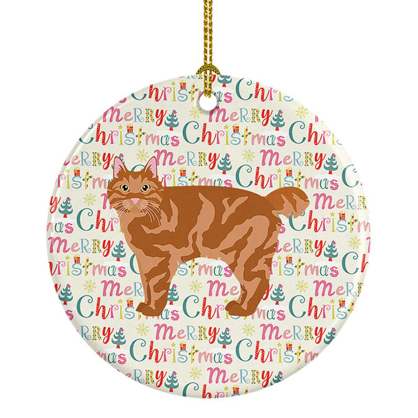 Kurilian Bobtail Cat Christmas Ceramic Ornament WDK2563 product image at NuMercy