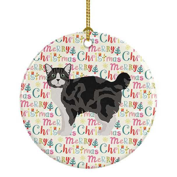 Manx #1 Cat Christmas Ceramic Ornament product image at NuMercy