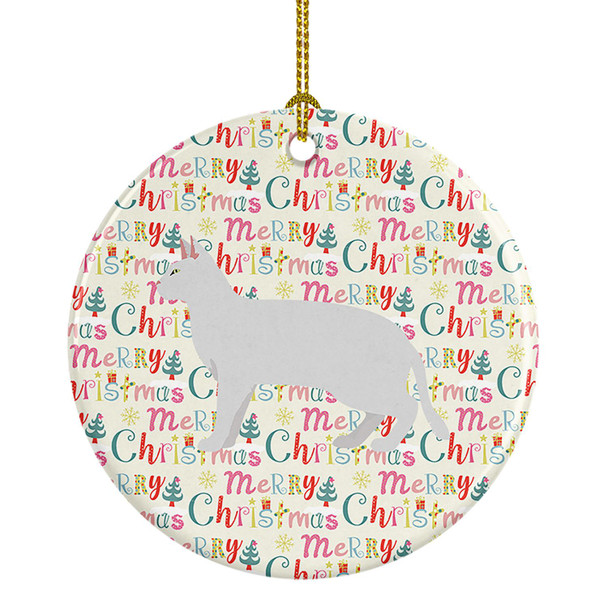 Russian White Black #2 Cat Christmas Ceramic Ornament product image at NuMercy