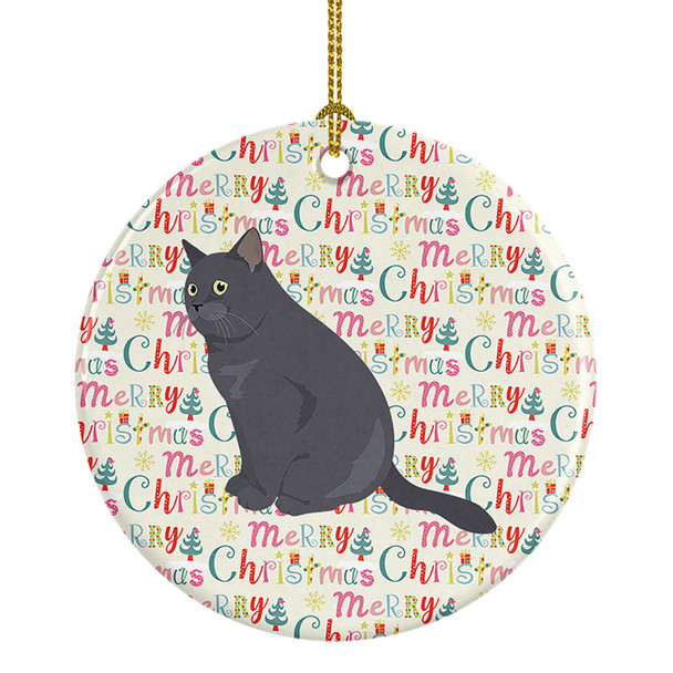 British Shorthair Cat Christmas Ceramic Ornament WDK2408 product image at NuMercy