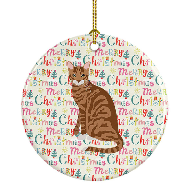 Toyger Cat Christmas Ceramic Ornament WDK2463 product image at NuMercy