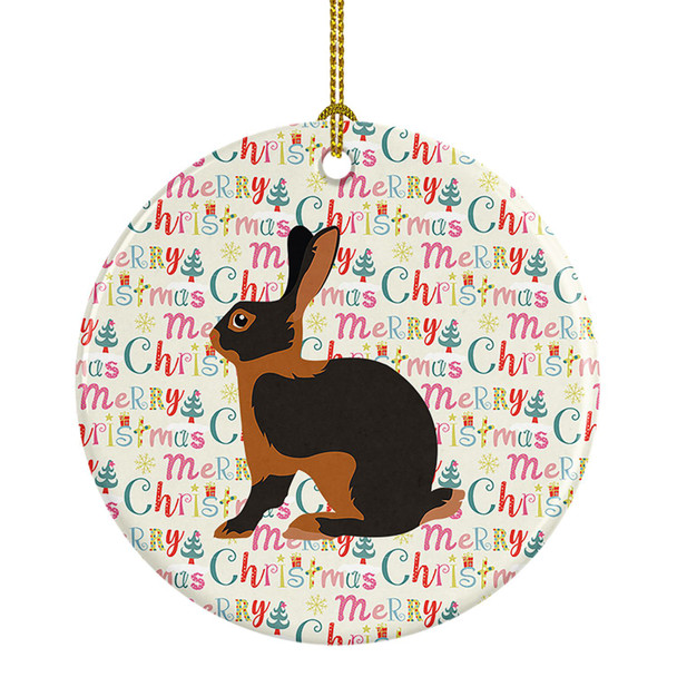 Tan Rabbit Christmas Ceramic Ornament product image at NuMercy
