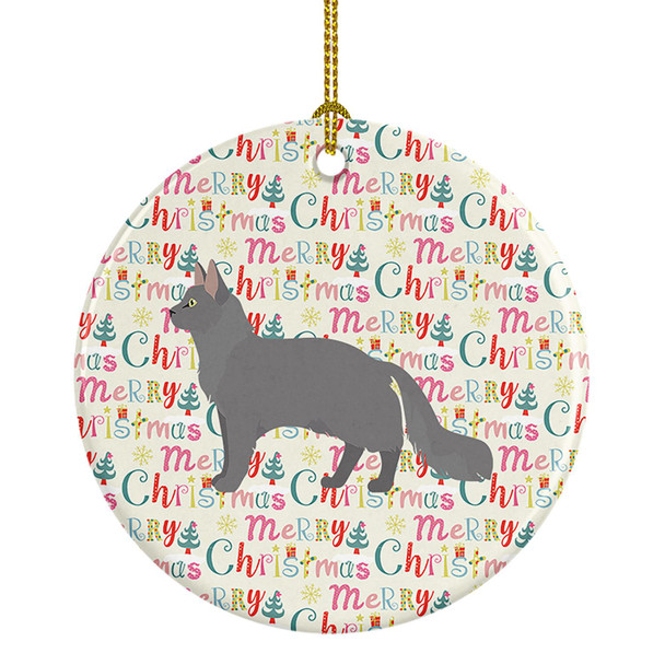 Nebelung #2 Cat Christmas Ceramic Ornament product image at NuMercy