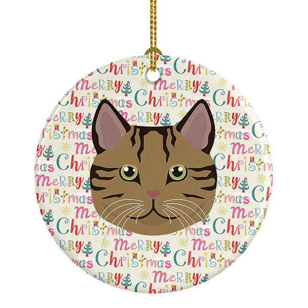 Scottish Straight Cat Christmas Ceramic Ornament WDK2376 product image at NuMercy