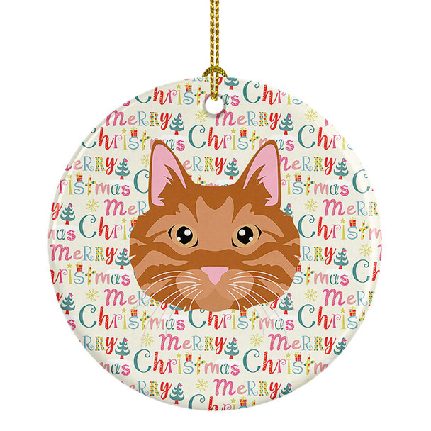 Kurilian Bobtail Cat Christmas Ceramic Ornament WDK2343 product image at NuMercy