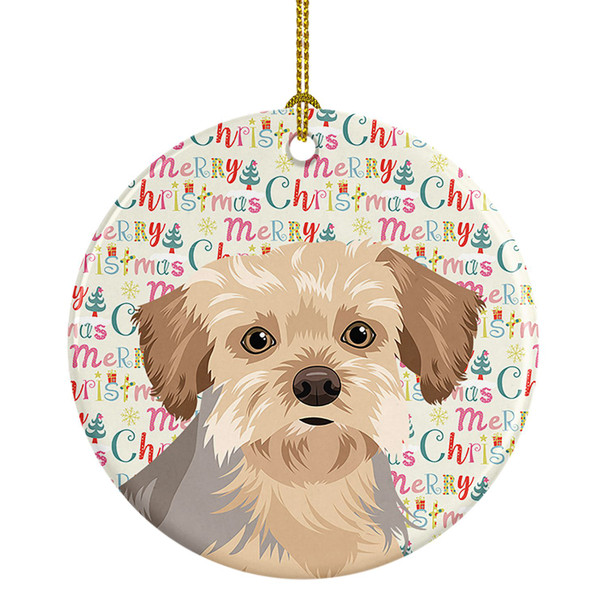 Yorkie Blue and Tan #1 Christmas Ceramic Ornament product image at NuMercy